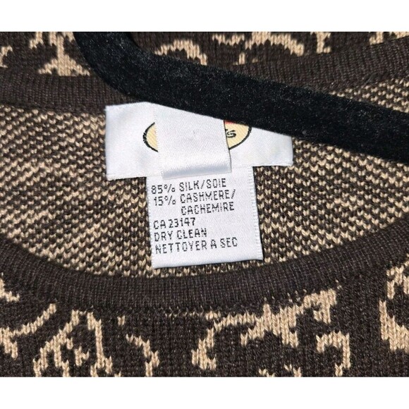 Talbots Cashmere Silk Blended Sleeveless Sweater Vest Brown Womens Size Large - Picture 6 of 6